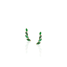 Load image into Gallery viewer, Bloom Ear Sliders with Marquise Shape Zambian emeralds
