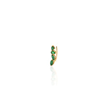 Load image into Gallery viewer, Bloom Ear Sliders in Zambian emeralds
