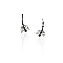 Load image into Gallery viewer, Dragonfly Black Diamond Ear Sliders
