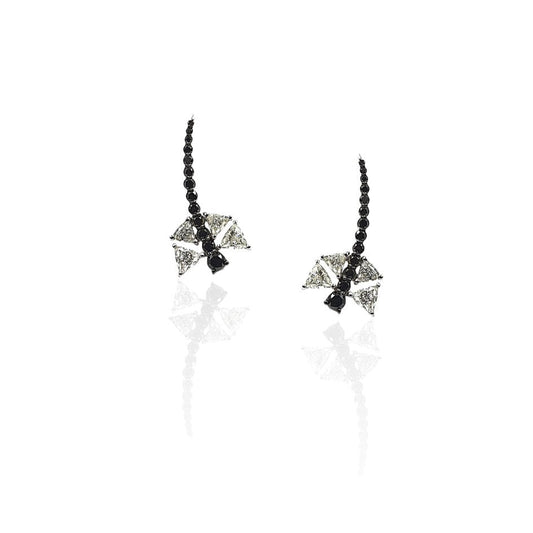 Dragonfly Black Diamond Ear Sliders