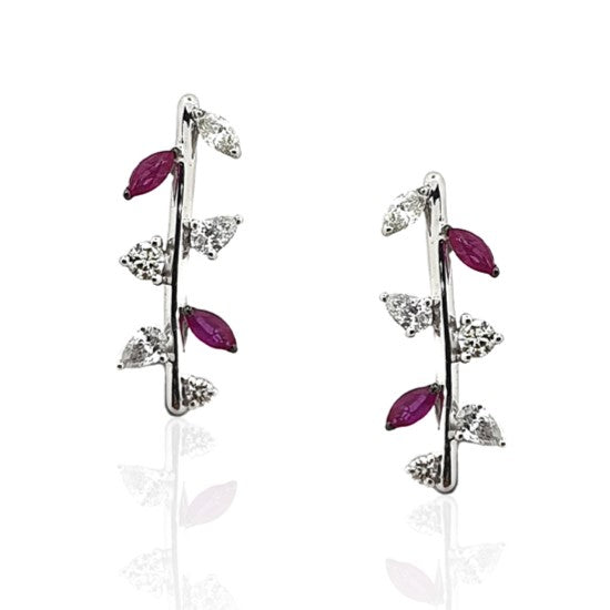 Rise Pear and Round Shape Diamond Earring