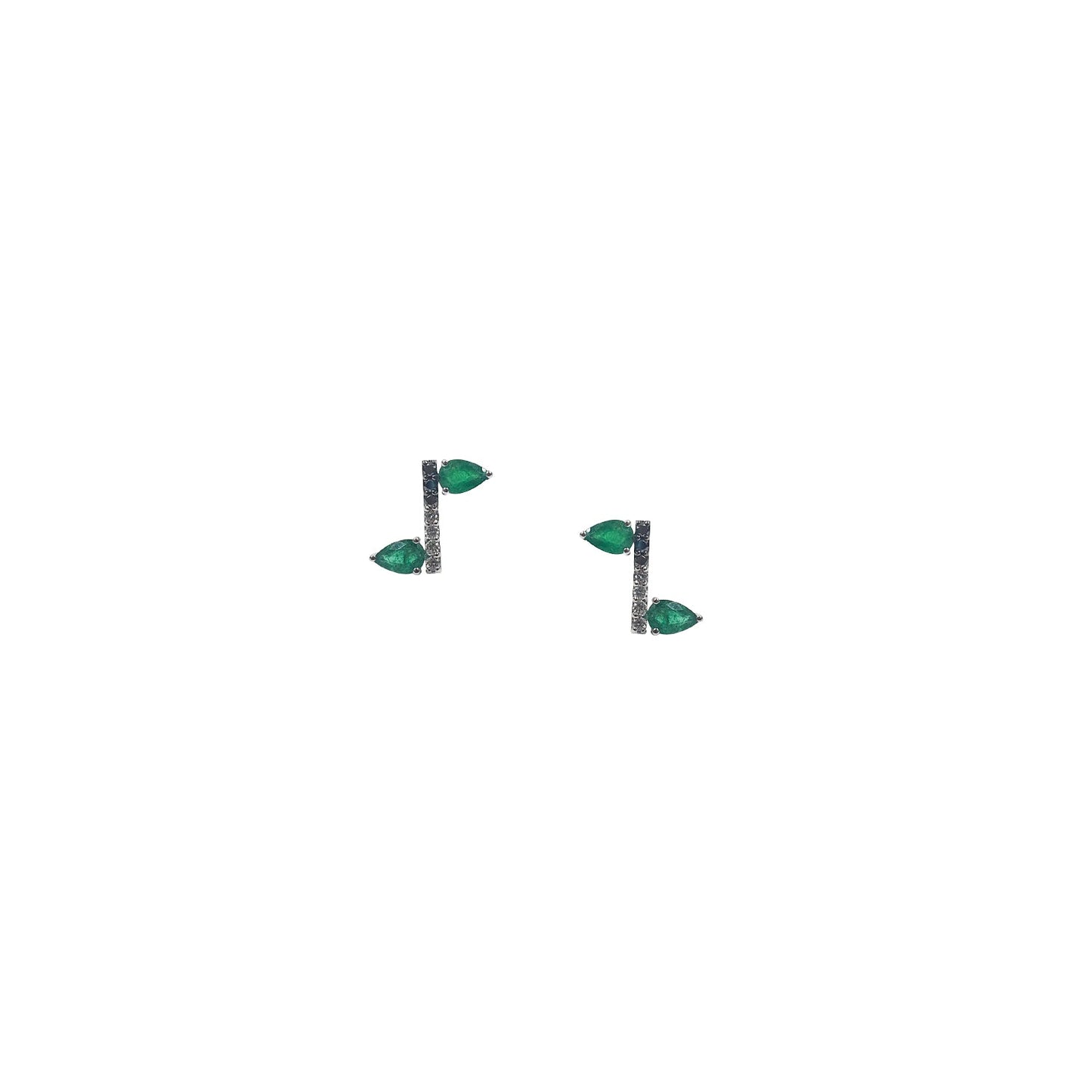Yin & Yang Emerald Diamond earring