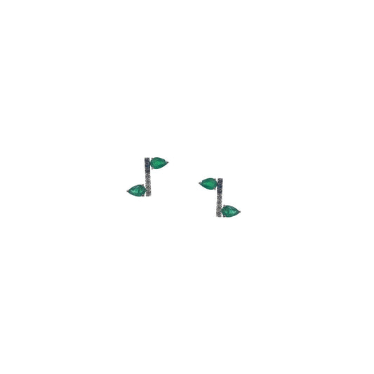 Yin & Yang Emerald Diamond earring