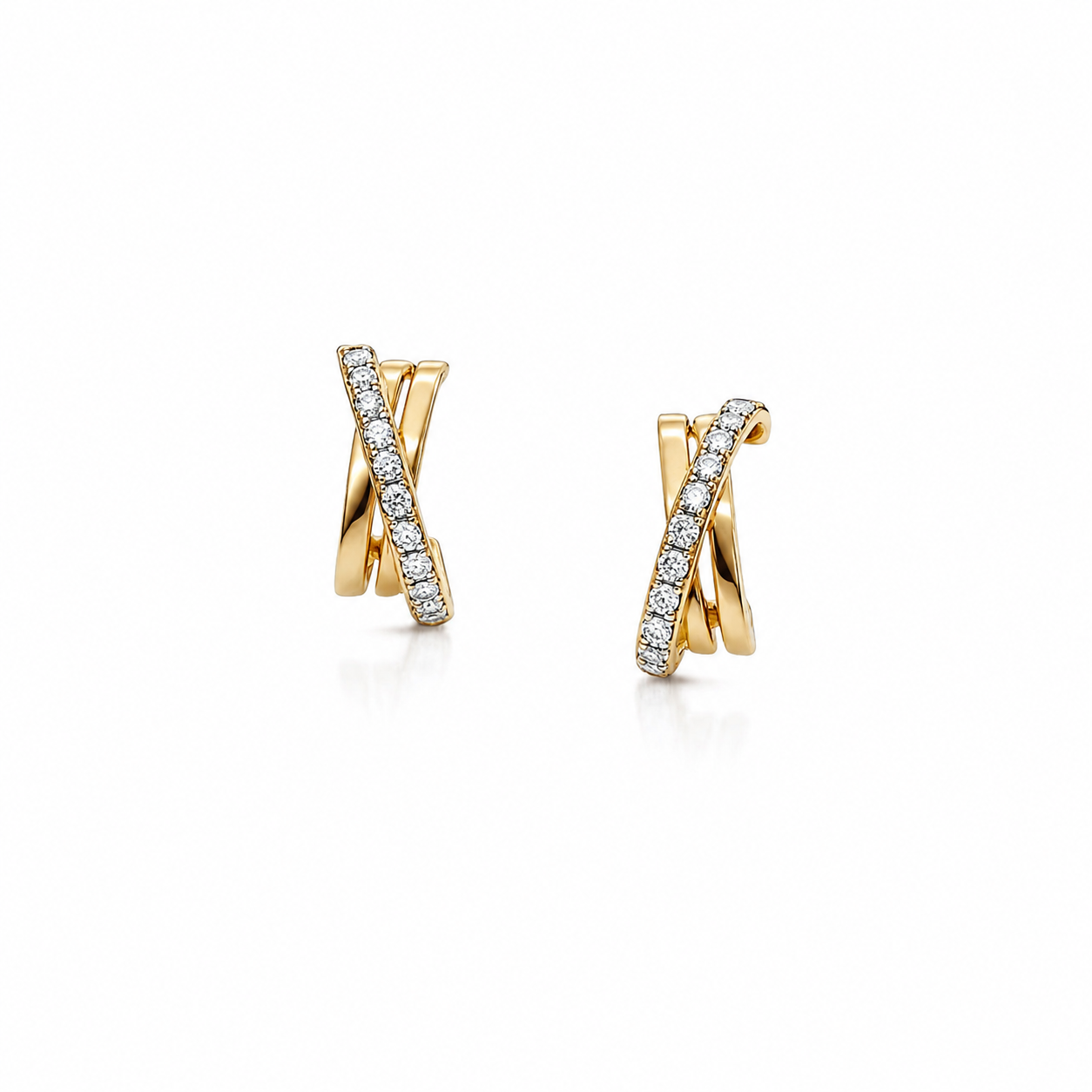 Bloom Crisscross Diamond Hoops