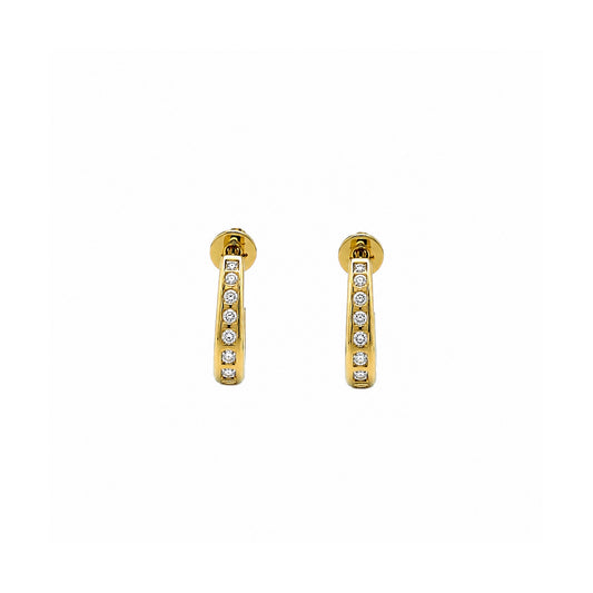 Bloom Diamond Taper Hoop Earrings