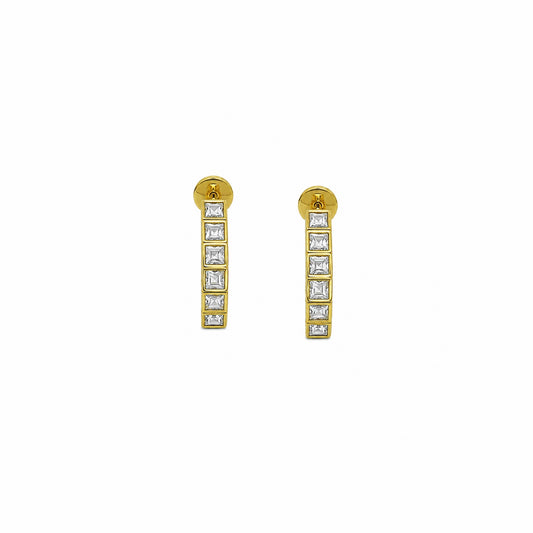 Bloom Baguette Diamond Hoops