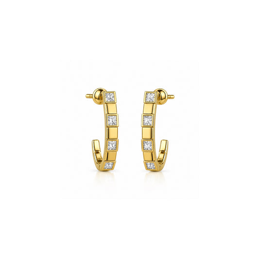 Bloom Diamond Bar Hoops