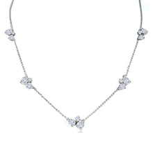 Load image into Gallery viewer, Bloom Necklace with Dangling Pear shaped Diamonds

