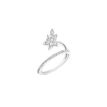 Load image into Gallery viewer, Bloom Contemporary Ring with Diamond band and leaves - 2
