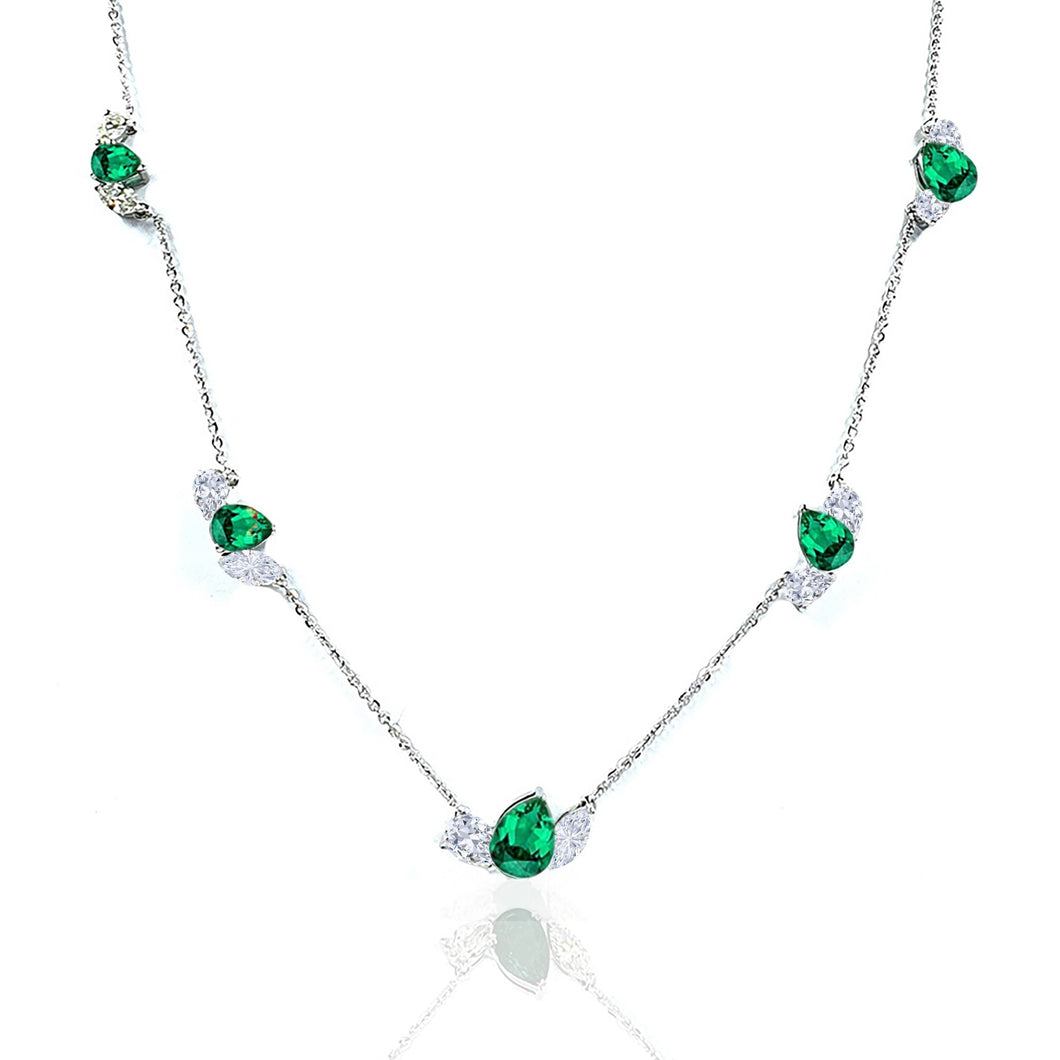 Bloom Necklace with Zambian Emerald Stone