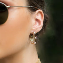 Load image into Gallery viewer, Rewind Triple Line Pear Marquise Hoops
