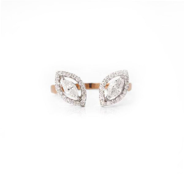 Be Free Twin Marquise Open Ring