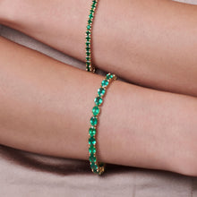 Load image into Gallery viewer, Bloom Reform Tennis Bracelet with Round Emeralds

