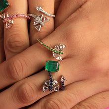 Load image into Gallery viewer, Bloom Dragonfly Ring in Emeralds
