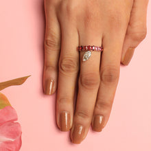 Load image into Gallery viewer, Bloom Ruby Ring with Marquise Solitaire
