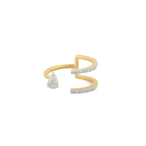 Rewind Double line Pear Ring