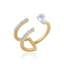 Load image into Gallery viewer, Rewind Double line Pear Ring
