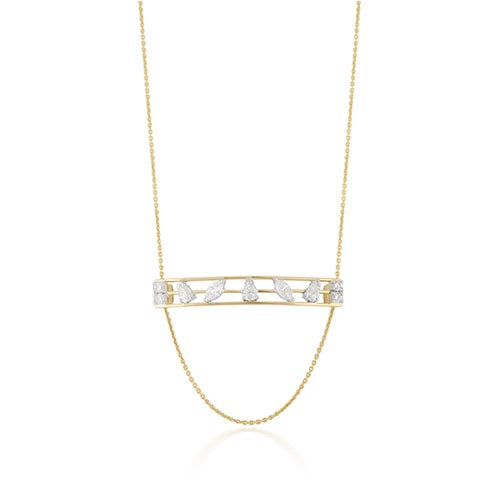 Rewind Pear Marquise Movable Bar Necklace