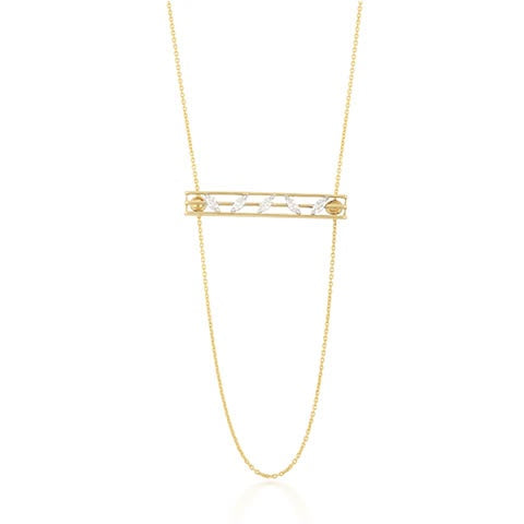 Rewind 5 Marquise Movable Bar Necklace