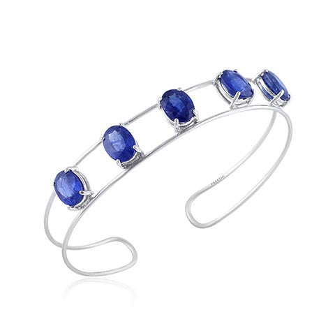 Escape Double Cord Oval Blue Sapphire Bracelet
