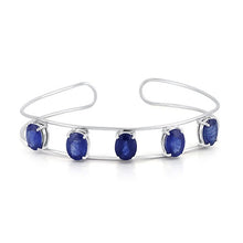 Load image into Gallery viewer, Escape Double Cord Oval Blue Sapphire Bracelet
