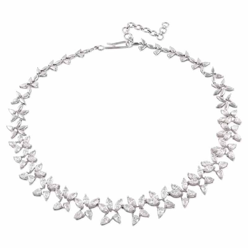 Pear Halo Marquise Necklace