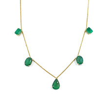 Load image into Gallery viewer, Bloom Necklace in mixed shaped emeralds
