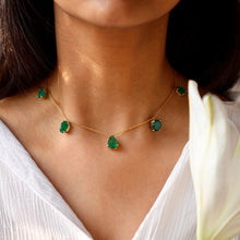 Load image into Gallery viewer, Bloom Necklace in mixed shaped emeralds

