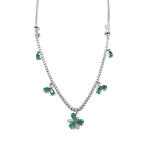 Load image into Gallery viewer, Bloom Butterfly Necklace in Emeralds and Diamonds

