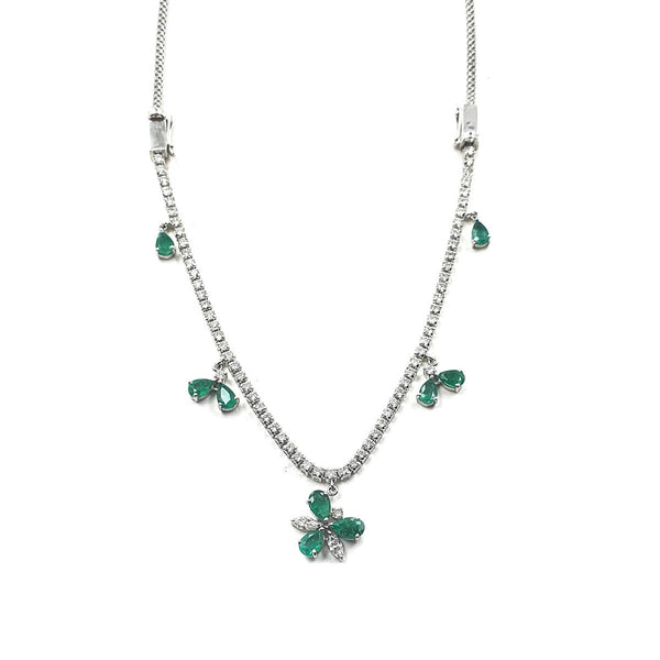 Bloom Butterfly Necklace in Emeralds and Diamonds