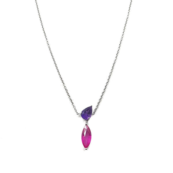 Bloom Pendant in Pink and Purple Sapphires