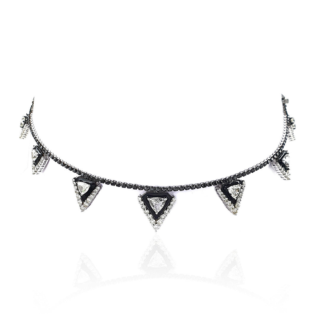 Yin & Yang 7 Triangle Shape Drop Necklace