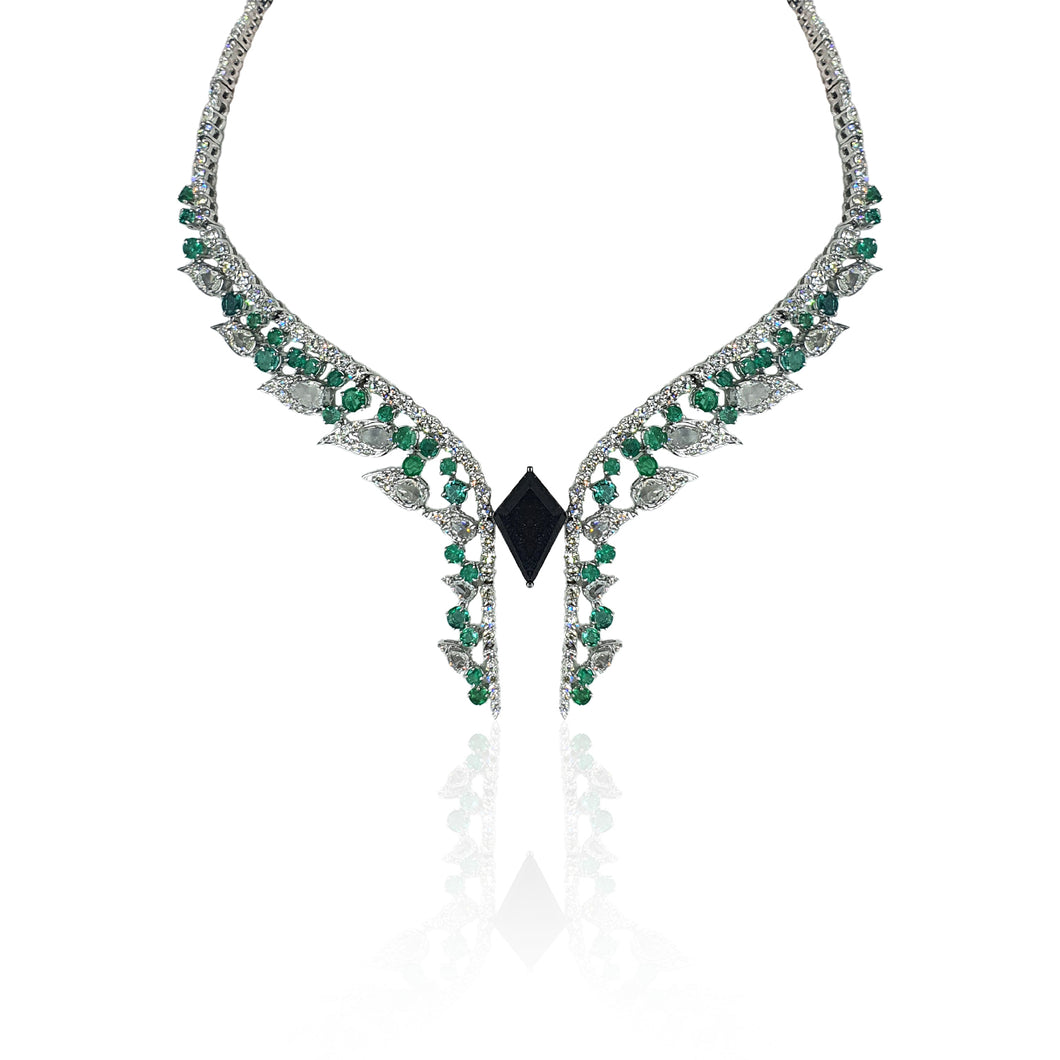 Yin & Yang Mix Shape Diamond Necklace