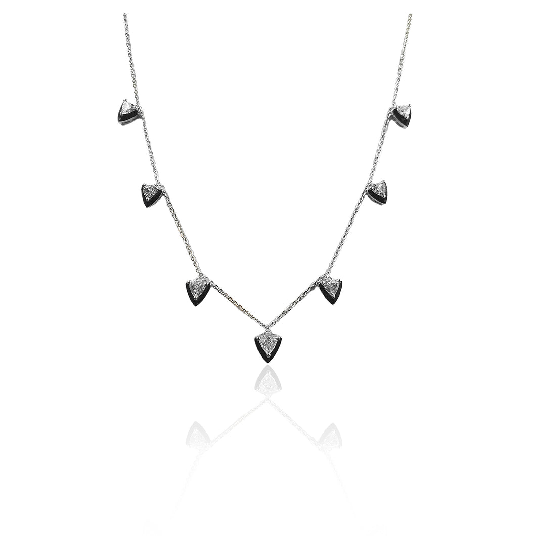 Copy of Yin & Yang 7 Trio Diamond Drop Necklace