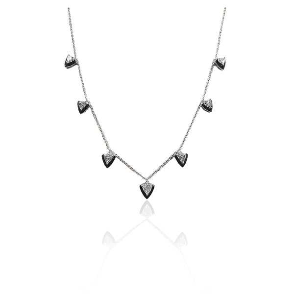 Yin & Yang 7 Trio Diamond Drop Necklace