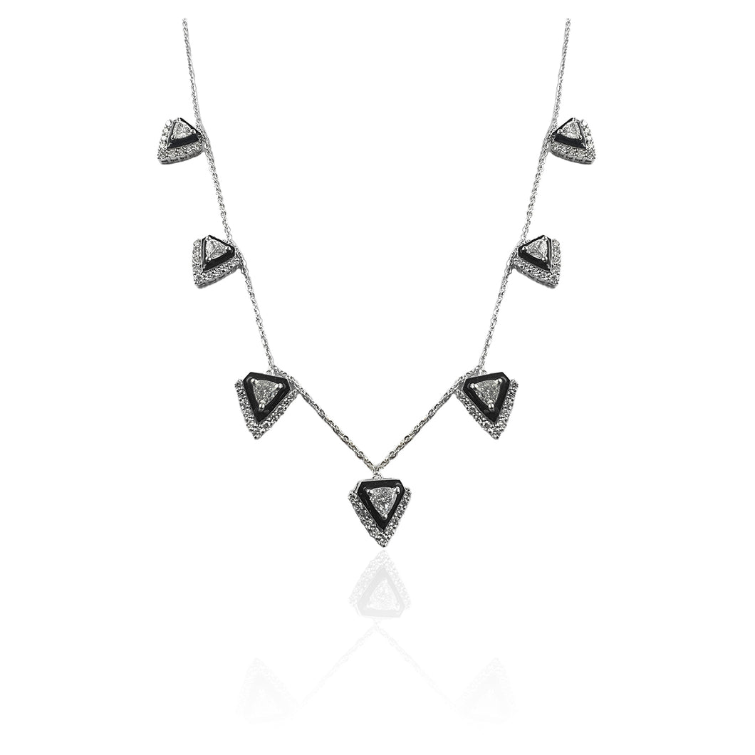 Yin & Yang 7 Trio Drop Diamond Necklace