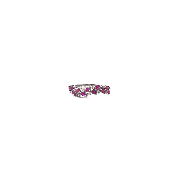 Bloom Ring in Marquise cut Rubies and Diamonds