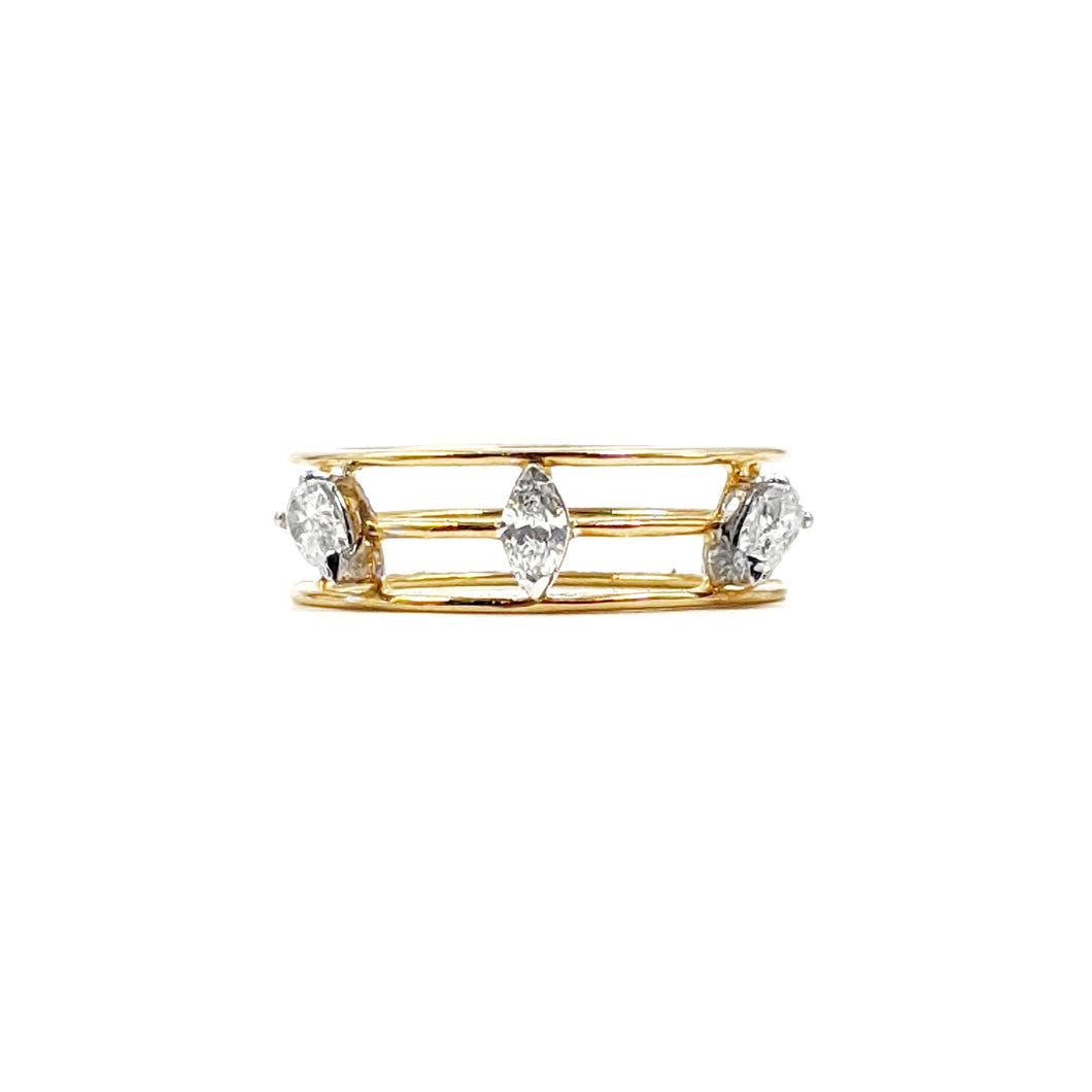Rewind Triple Cord Marquise Pear Ring