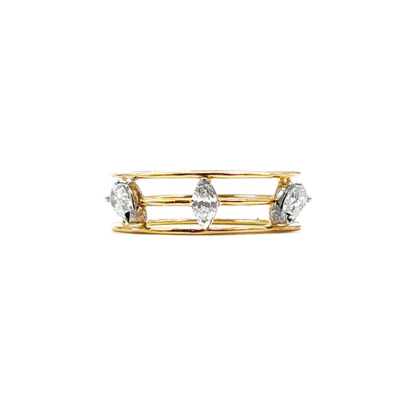 Rewind Triple Cord Marquise Pear Ring