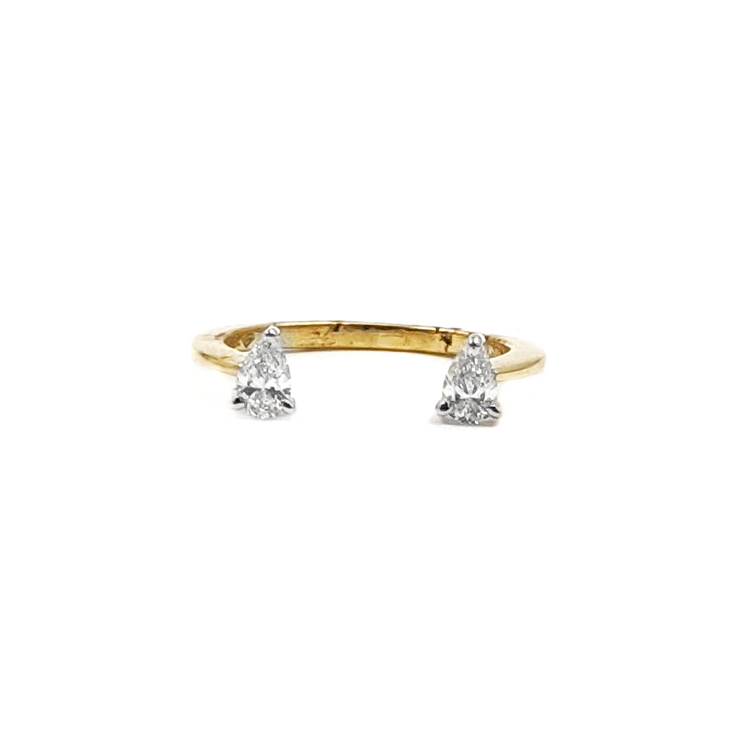 City Lights 2 Pears Shape Diamond Stackable Ring