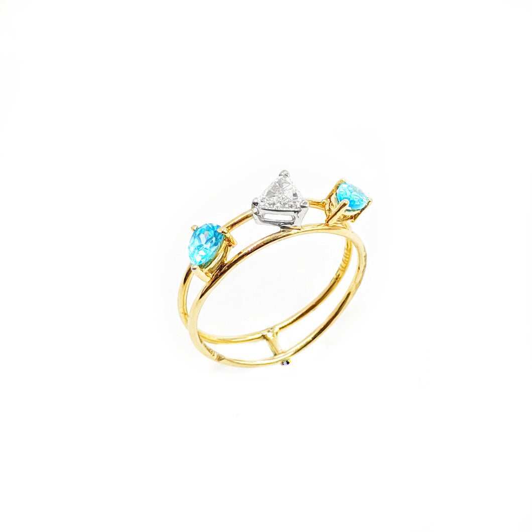 Rewind Double Cord Pear Ring
