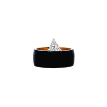 Load image into Gallery viewer, Bloom Endure Band with trillion diamond and black enamel
