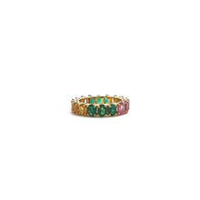 Load image into Gallery viewer, Bloom Eternity Band in Multi Sapphires and Green Emeralds
