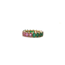Load image into Gallery viewer, Bloom Eternity Band in Pink Sapphires and Emeralds

