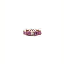Load image into Gallery viewer, Bloom Eternity Band in Pink Sapphires and Oval Solitaire
