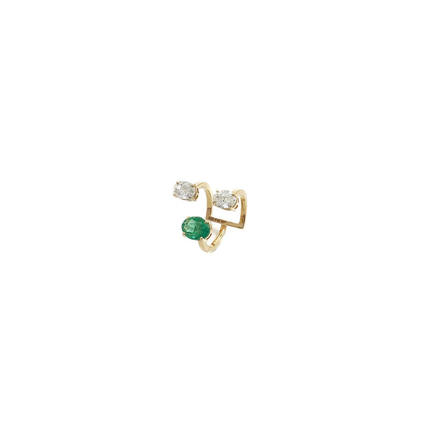 Bloom Oval Emerald and Diamonds Ring