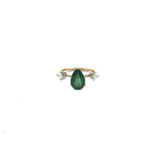 Load image into Gallery viewer, Bloom Ring with Pear cut Emerald
