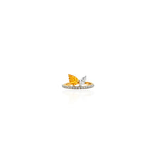 Load image into Gallery viewer, Carved Bloom ring in leafy yellow sapphire and marquise
