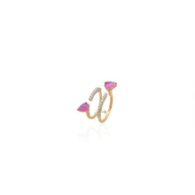 Load image into Gallery viewer, Carved Bloom ring in leafy pink sapphires
