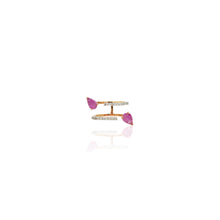 Load image into Gallery viewer, Carved Bloom ring in leafy pink sapphires
